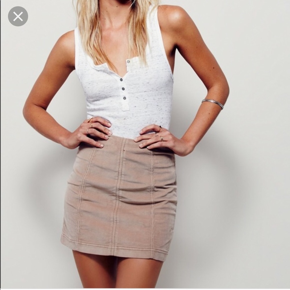 Free People modern femme corduroy mini skirt